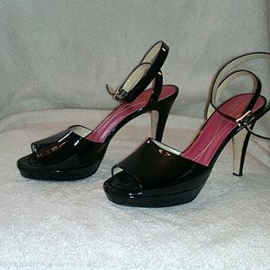 Vintage Kate Spade platform dress heels with ankle strap.